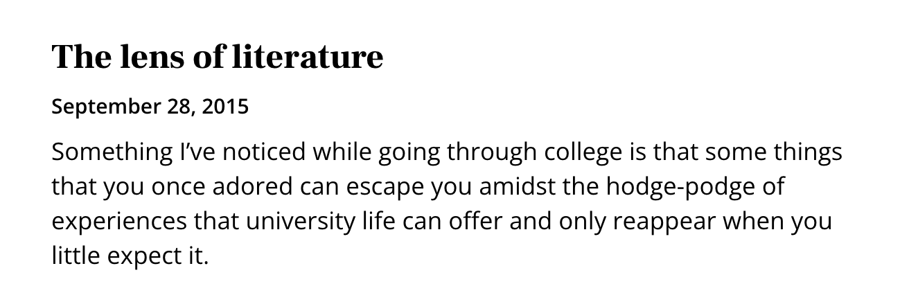 Excerpt preview of The lens of literature