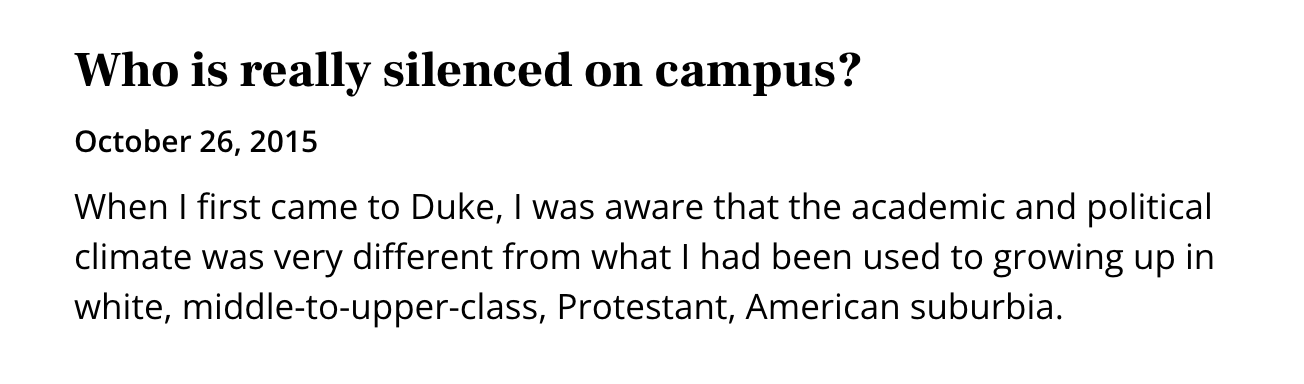 Excerpt preview of Who is really silenced on campus?