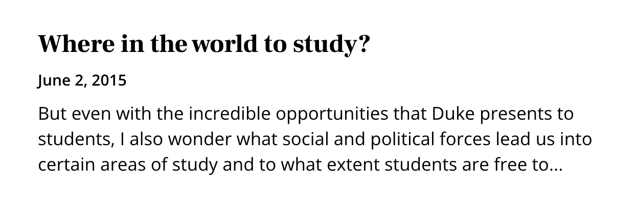 Excerpt preview of Where in the world to study?
