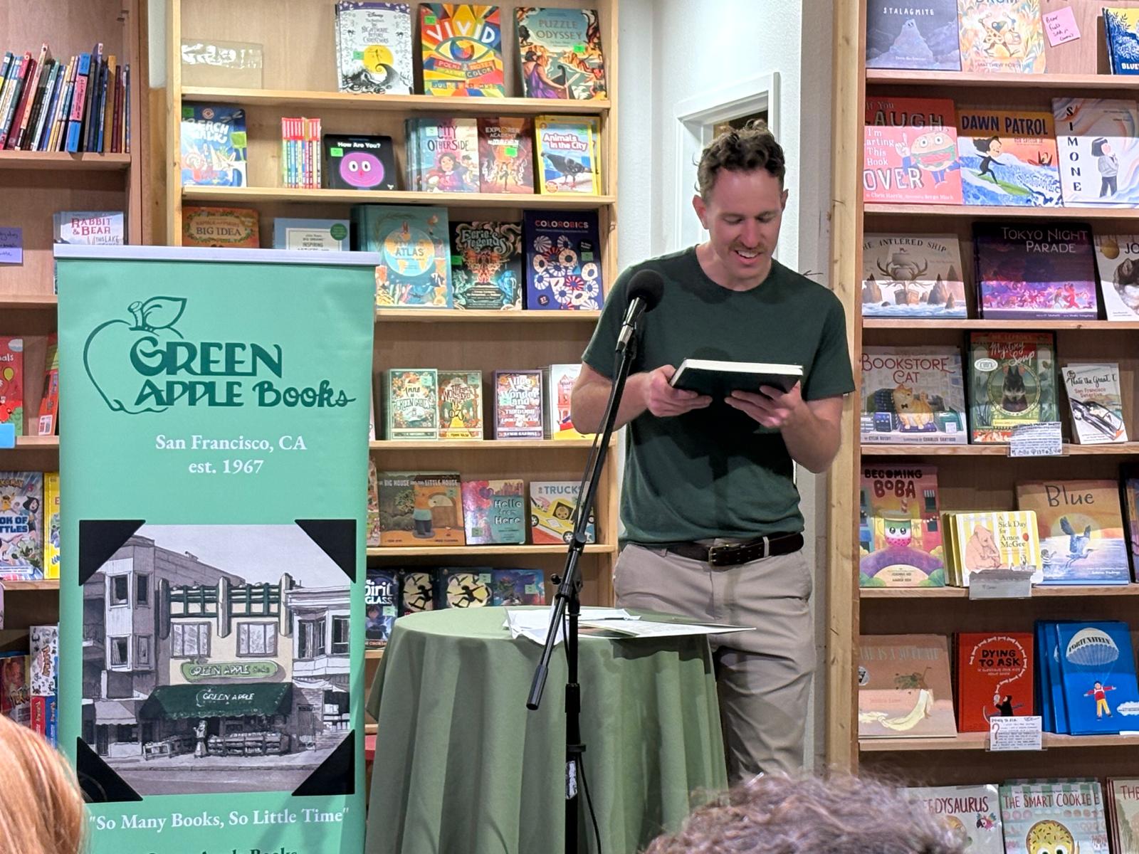 Drew Korschun reading at Green Apple Books in San Francisco